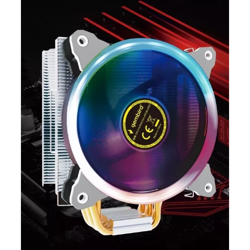 Gaisa dzesētājs Gembird CPU-HURACAN-ARGB-X130 12 cm melns balts