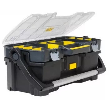 Stanley 1-97-514 mazo detaļu/instrumentu kaste Melns, Caurspīdīgs
