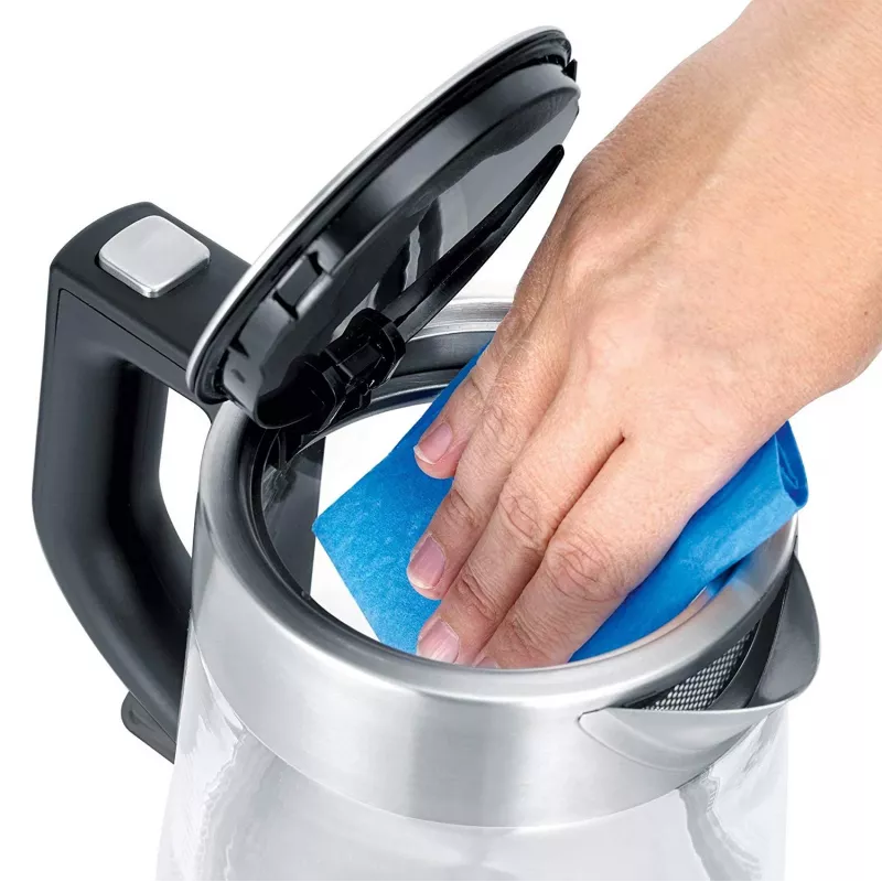 Severin WK 3468 elektriskā tējkanna 1 L 2200 W Melna, Nerūsējošais tērauds, Caurspīdīga