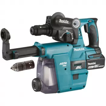 Makita DHR243RTJW - Kombinētais āmurs - Bezvadu - 3 funkcijas - SDS-plus - 2 džouli - 2 akumulatori, lādētājs iekļauts - 18 V (DHR243RTJW)