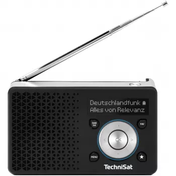 Portatīvais radio TECHNISAT DIGITRADIO 1 A — DAB+/FM, OLED displejs, USB-C, 3,5 mm austiņu izeja, 1 W, melns/sudrabains