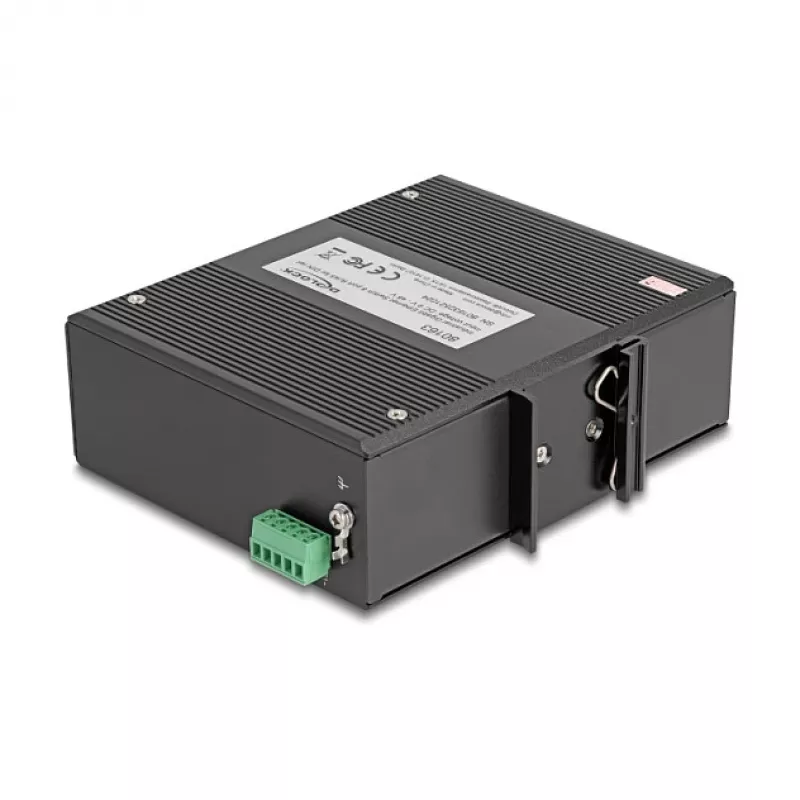 Gigabit Ethernet komutators DELOCK 80163, 8 portu RJ45 industriālais komutators, nepārvaldāms, metāla korpuss