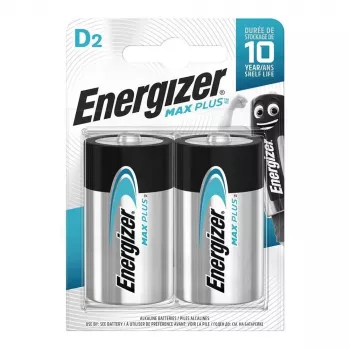 Energizer D Alkaline Max Plus baterijas, 2 Pack