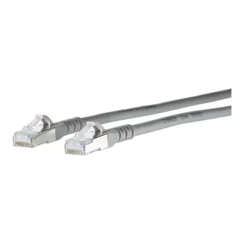METZ CONNECT - Patch-Cable - RJ-45 (M) to RJ-45 (M) - 30 cm - 6,3 mm - S/FTP - CAT 6a - IEEE 802.3an - Shielded, Halogen-Free, Snagless, Stranded - pelēka