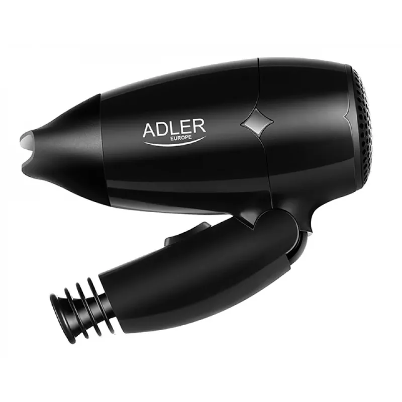 Matu žāvētājs Adler AD 2251, 1400 W, 2 ātrumi, 2 siltuma iestatījumi, melns