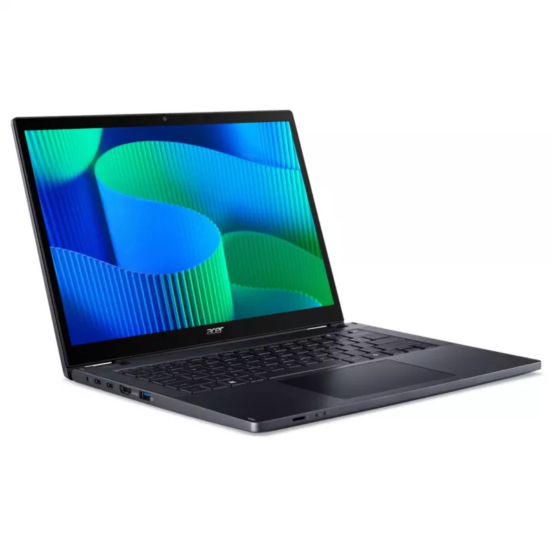 Hibrīdklēpjdators (2-in-1) Acer TravelMate TMP414RN-54-TCO-74CP — 14 collu WUXGA skārienekrāns, Intel Core Ultra 7 155U, 16 GB DDR5, 512 GB SSD, 4G, Windows 11 Pro, zils