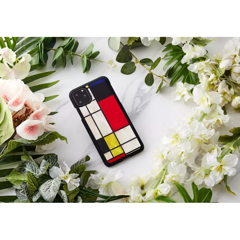 Viedtālruņa maciņš iKins iPhone 11 Pro Max — Mondrian melns aizsargapvalks