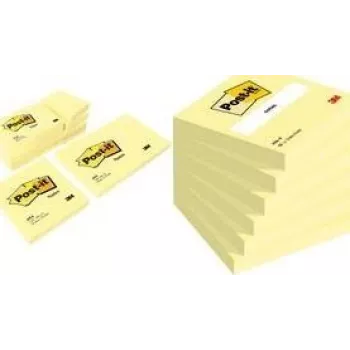 Post-It Notes dzeltenas 6 iepakojums pašlīmējošas uzlīmes Kvadrātveida 76x76mm 3M