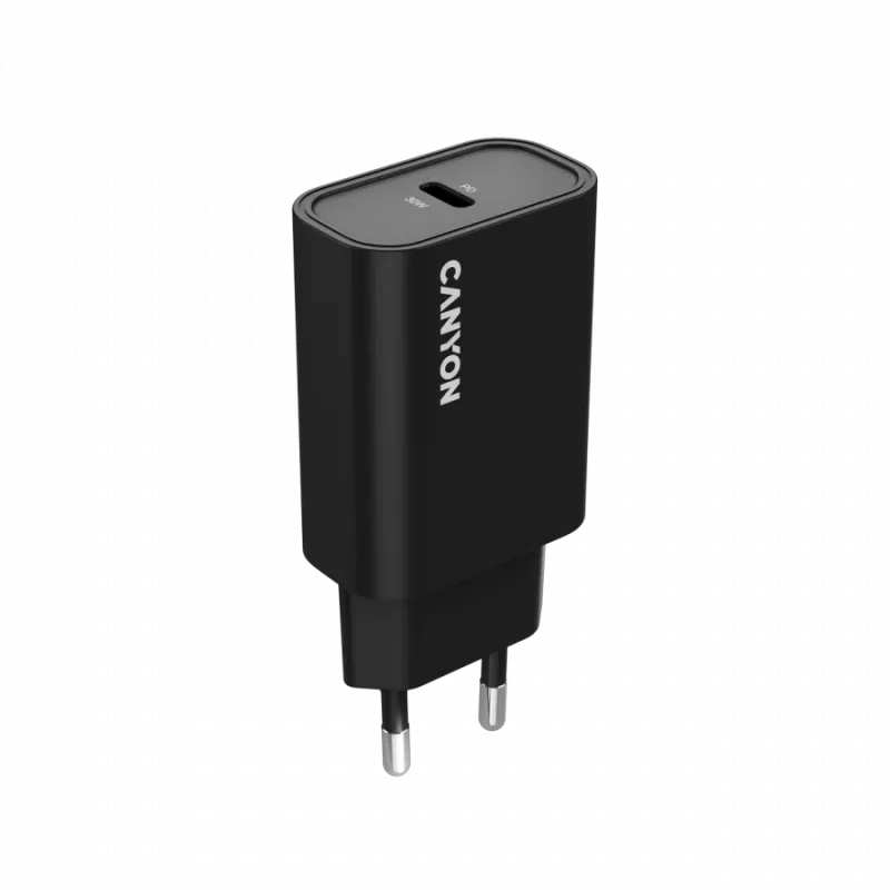 Sienas lādētājs CANYON OnCharge 30CL 30W PD 1 ports ES spraudnis melns
