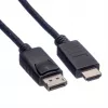 Kabelis ROLINE 11445780 1 m DisplayPort uz HDMI melns