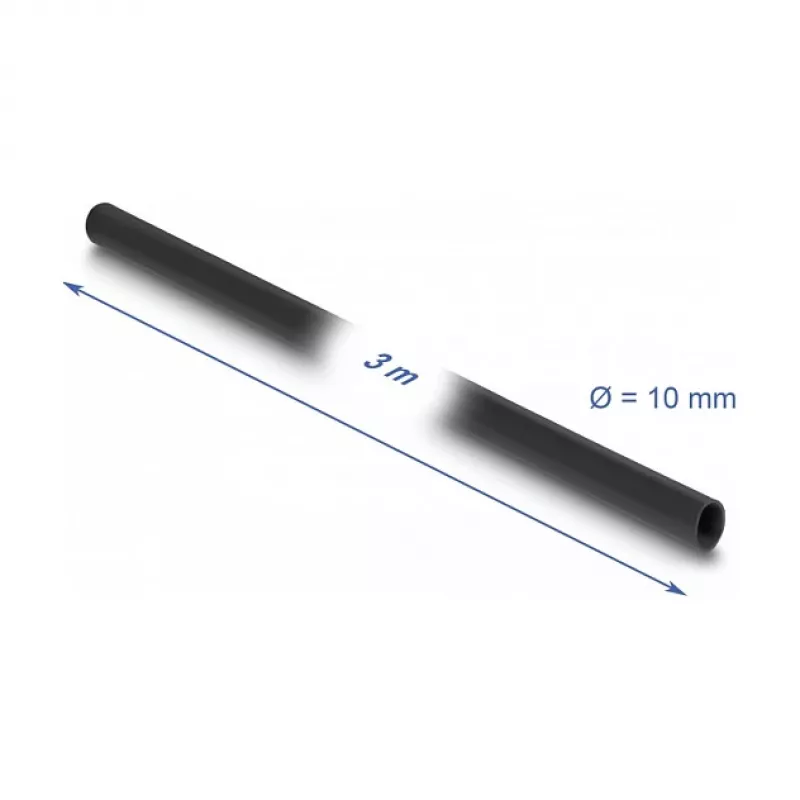 DeLOCK PVC izolācijas uzmava 3 m x 10 mm melna - PVC materiāls - -40 līdz 105 °C