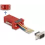 DeLOCK D-Sub 9 kontaktu vīrišķais–RJ45 sievišķā montāžas komplekts sarkanā krāsā VGA–RJ45