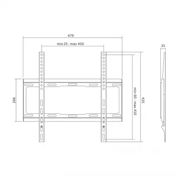 TV sienas stiprinājums, fiksēts, 32-55', maks. 40 kg