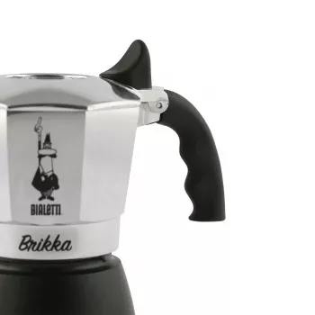 Bialetti Brikka 2023 moka kafijas kanna, 4 tases (0,17 l), melna / nerūsējošais tērauds