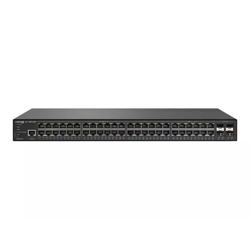 LANCOM GS-3652XUP - Slēdzis - pārvaldīts - 12 x 100/1000/2,5G (PoE++) + 36 x 10/100/1000 (PoE+) + 4 x 1 Gigabit / 10 Gigabit SFP+ - darbvirsmas, uzstādāms statīvā - PoE++ (820 W) (61879)