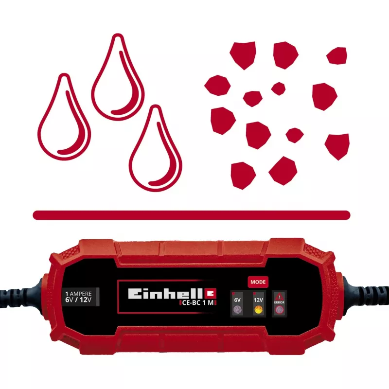 Akumulatora lādētājs Einhell CE-BC 1 M 6/12 V sarkans