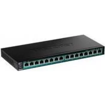 TRENDnet TPE TG161H - slēdzis - 16 x 10/100/1000 (PoE+) - plauktā montējams - PoE+ (120 W)