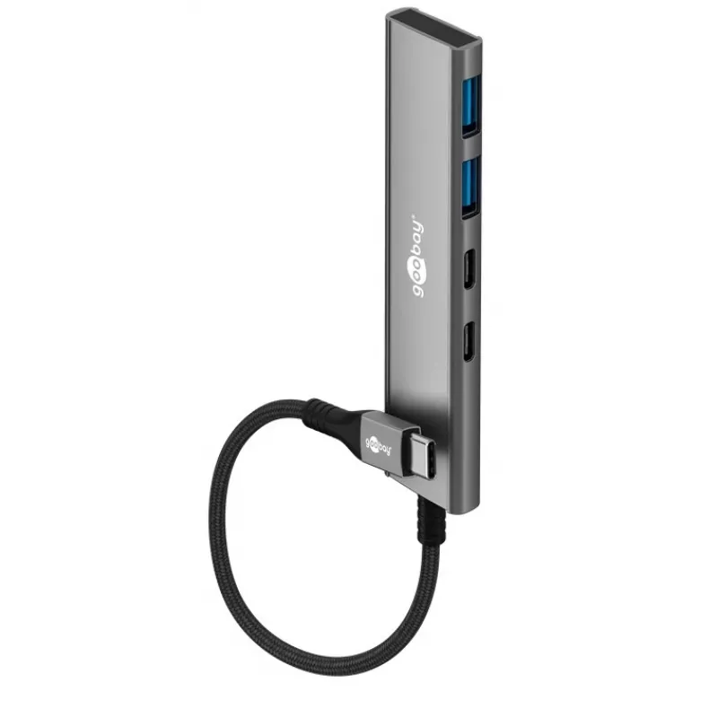 Goobay Slim 4-Port USB-Hub USB-C uz/USB-A 5 Gbit/s - Plug USB 3.2 (76563)
