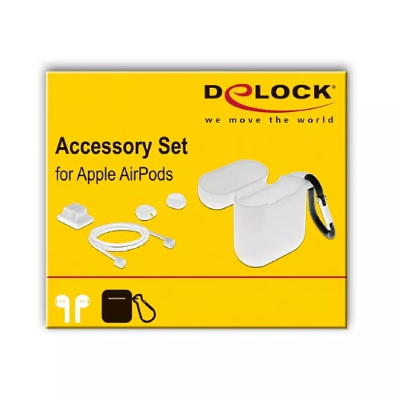 Case DeLOCK Apple AirPods piederumu komplekts balts