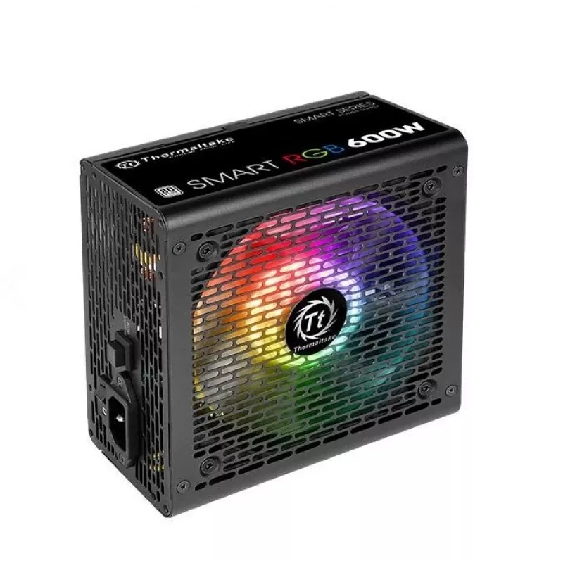 Thermaltake SMART RGB PS-SPR-0600NHSAWE-1 - Barošanas bloks (iekšējais) - ATX12V 2.3 - 80 PLUS - Maiņstrāva 230 V - 600 W - aktīvā PFC - Melns