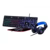 Spēļu tastatūra ar peli GEMBIRD GGS-UMGL4-02 — pilna izmēra USB QWERTY US English, melna, LED fona apgaismojums