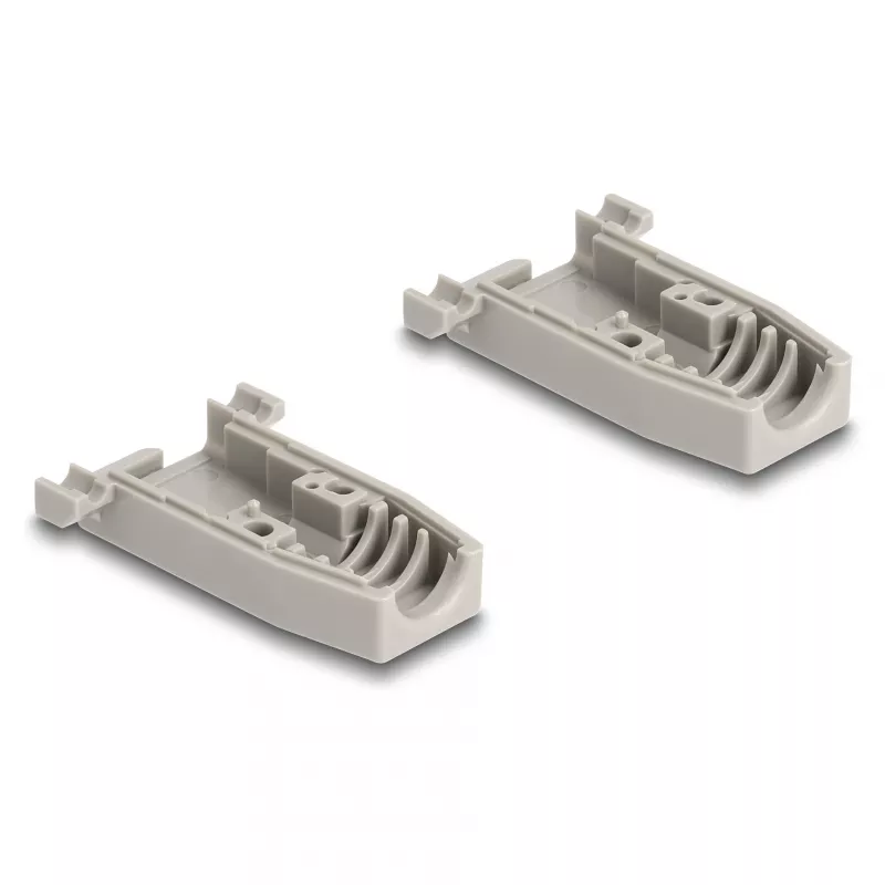 Kabeļa aizsargapvalks DELOCK D-Sub plastmasas korpuss 9 kontaktu spraudnim/ligzdai ar gumijas blīvēm, pelēks, 31.2×47.9×16.6 mm
