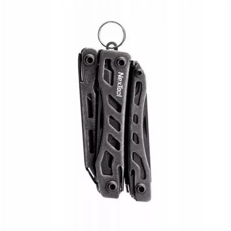 Multitool Nextool Mini FLAGSHIP NE20122 — 10-in-1 kompakts nerūsējošā tērauda daudzfunkciju rīks, melns, 67×27×17 mm, 83 g