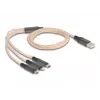 DeLOCK USB kabelis 1,2m USB 2.0 USB A USB C/Micro-USB B/Lightning Caurspīdīgs