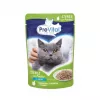 Mitrā kaķu barība PREVITAL Cat Food Mix 4 Flavors — Vistas, teļa gaļas, laša, mājputnu, 96 x 100 g paciņas (9,6 kg, pieaugušiem kaķiem)