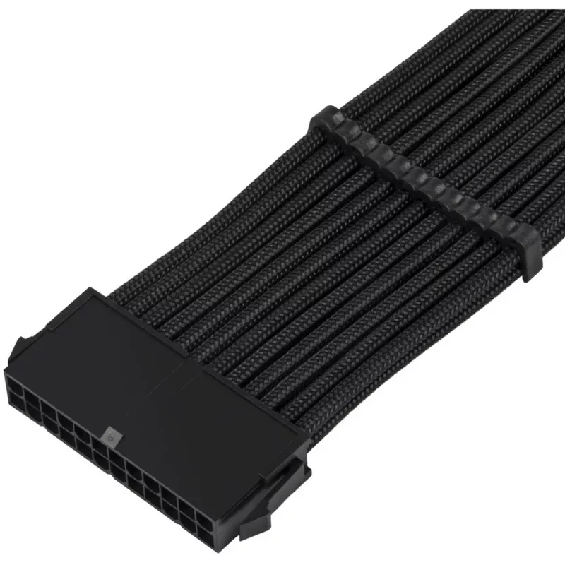 SilverStone PP07E - Barošanas pagarinātājkabelis - ATX, 24 kontaktu (W) uz ATX, 24 kontaktu (M) - 30 cm - Melns