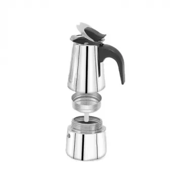 Moka katls Maestro MR-1660-9, plīts virsmas kafijas automāts 6 tasītēm, melns