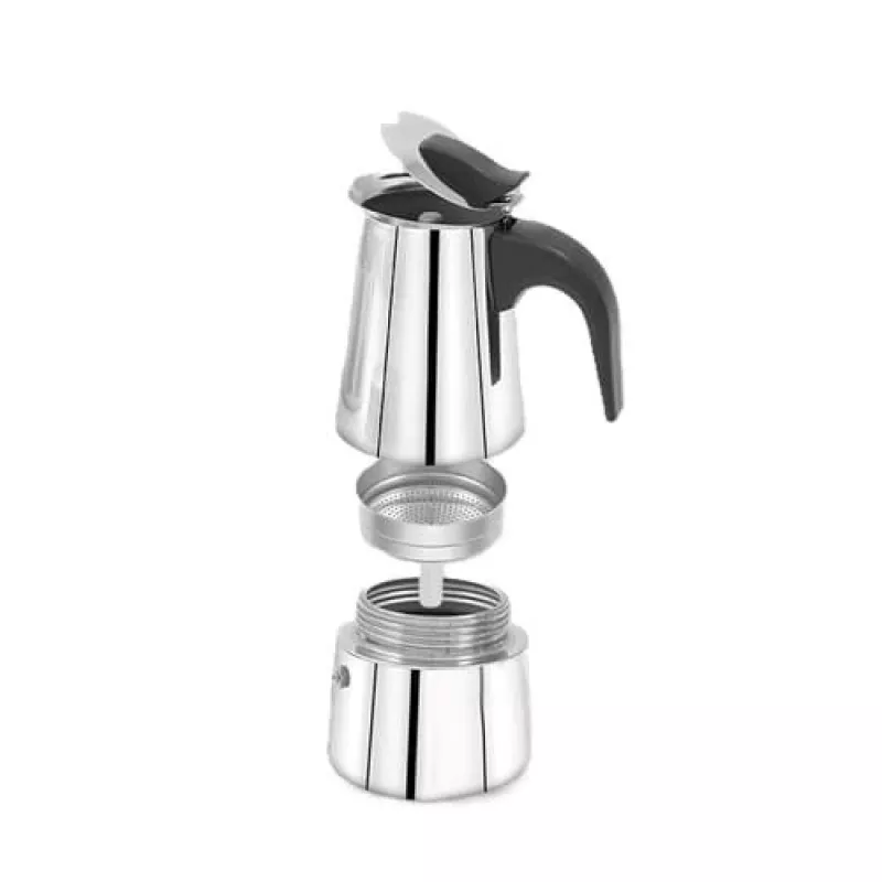 Moka katls Maestro MR-1660-9, plīts virsmas kafijas automāts 6 tasītēm, melns