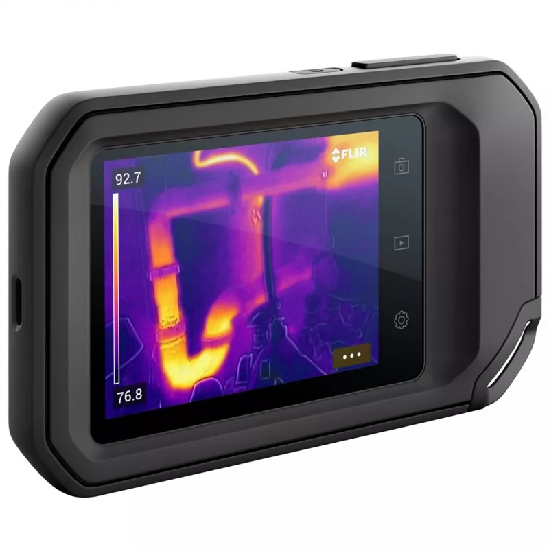 FLIR C3-X termokamera Melna 1800 mAh Vanādija oksīda neattīrīti fokālās plaknes bloki iebūvēts displejs 128 x 96 pikseļi LCD 640 x 480 pikseļi