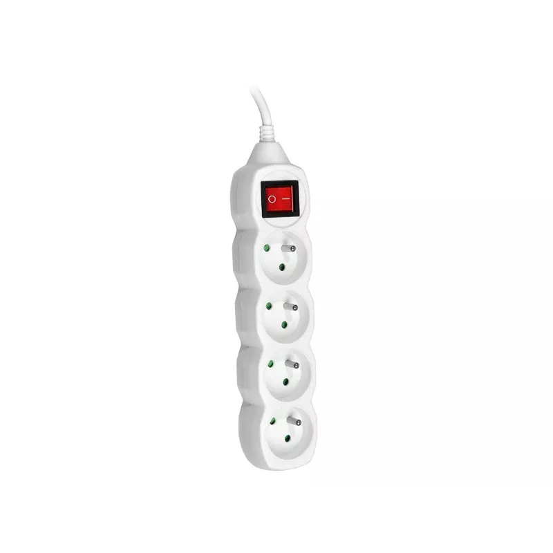 PowerWatch 3 m (4 kontaktligzdas) balts ar strāvas slēdzi