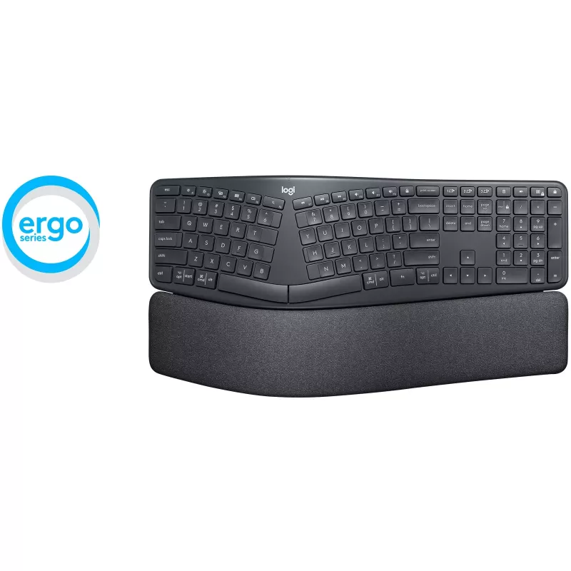 Logitech ERGO K860 - tastatūra - bezvadu - 2,4 GHz, Bluetooth 5.0