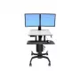 Ergotron WorkFit-C Dual Sit-Stand Workstation - ratiņi 2 LCD displejiem/tastatūrai/pelītei/CPU - pelēks, melns - Ekrāna izmērs: 55,9 cm (22 inch) - Montāžas interfeiss: 100 x 100 mm, 75 x 75 mm