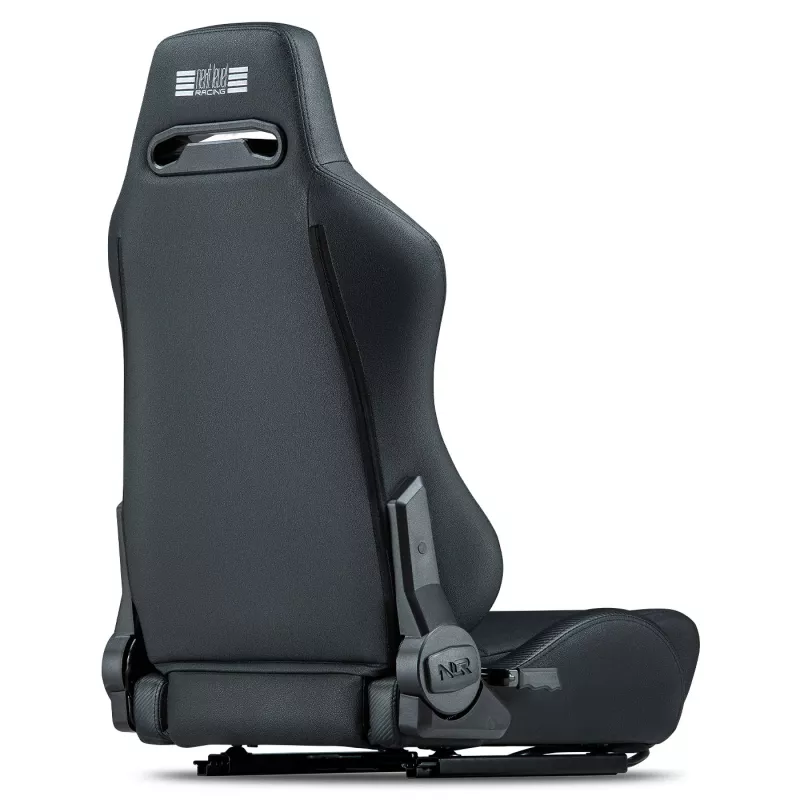 Racing stila noliecamais sēdeklis Next Level Racing ERS3 Elite Premium — melna PU āda, noliecama mugura, saderīgs ar kokpita/grīdas stiprinājumu