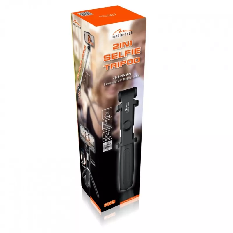 Statīvs MEDIA-TECH MT5542 Selfie Tripod 2in1 ar regulējamu augstumu, viegls