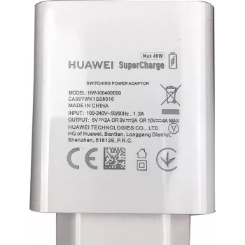 Huawei - HW-100400E00 Superlādēšanas adapteris - 2A - Balts - USB lādētājs (HW-100400E00)