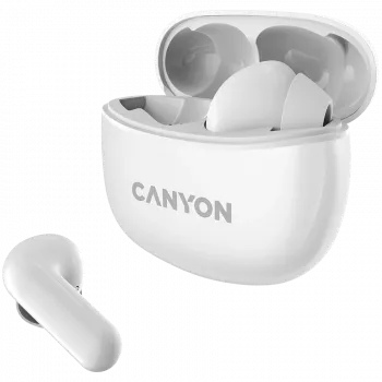 Canyon TWS-5 Bluetooth austiņas ar mikrofonu, BT V5.3 JL 6983D4, frekvenču diapazons: 20Hz-20kHz, akumulators: austiņas 40mAh*2 + uzlādes futrālis 500mAh, Type-C