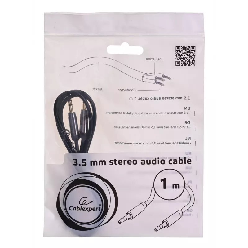 Gembird CCAP-444-1M Audio kabelis 3,5 mm melns (CCAP-444-1M)