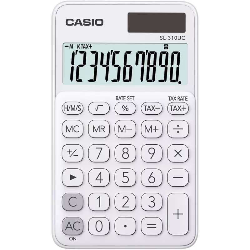 CASIO KALKULATORS, kabatas SL-310UC-WE balts, 10 ciparu displejs
