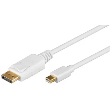 Wentronic Goobay DisplayPort uz mini DisplayPort adaptera kabelis 1.2, balts, 2 m - Mini DisplayPort spraudnis > DisplayPort spraudnis (52859)