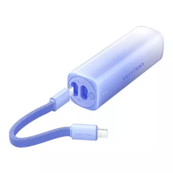 Pārnēsājams ārējais akumulators Vention FHWL0 5000 mAh, zils, 1x USB Type-C, LED indikatori