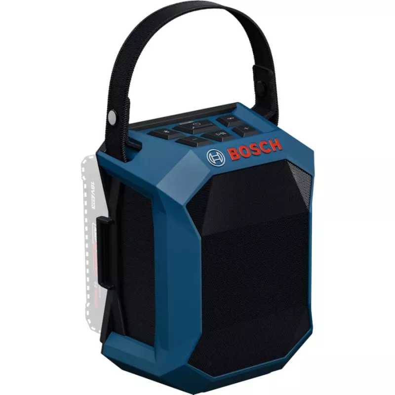 Pārnēsājams būvlaukuma radio Bosch GPB 18V-1 solo C (06014A7000) — ar 18V bateriju darbināms