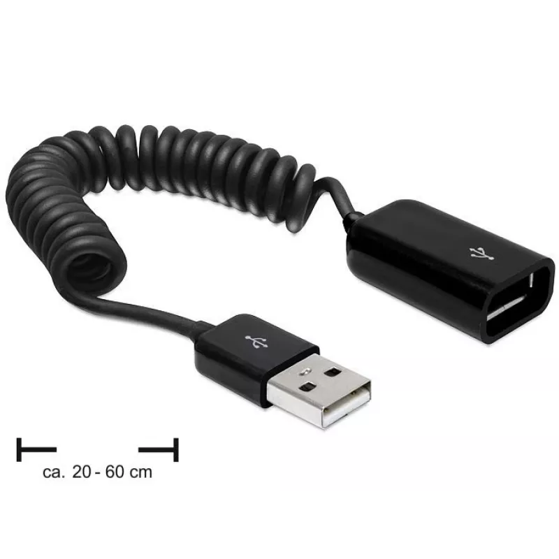 USB kabelis DeLOCK 83163 0,6 m USB 2.0 A uz A, melns