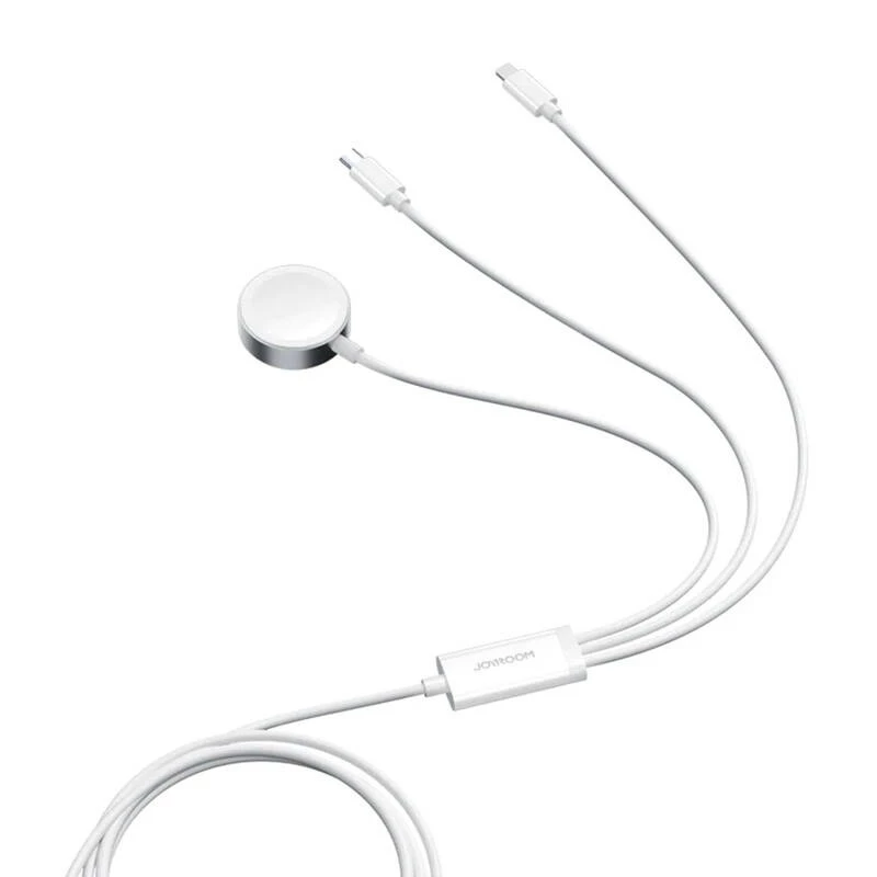 Magnētiskais lādētājs Joyroom S-IW008 Lightning USB-C 5V 1,2m balts kabelis