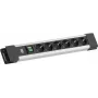 Elektrības sadalītājs Bachmann CONNECTUS ar 6× CEE7/3 kontaktligzdām, 1× slēdzi, 2,0 m kabeli, CEE7/7 spraudni, pelēks