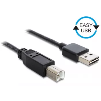 USB kabelis DeLOCK 1m USB 2.0 A - B v/v melns