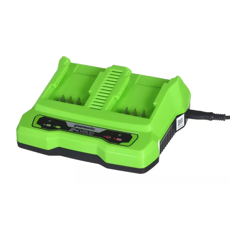 Baterijas lādētājs GreenWorks G24X2UC2 divu slotu 24V Li‑Ion, 4A, 2 šūnas, ātrā uzlāde